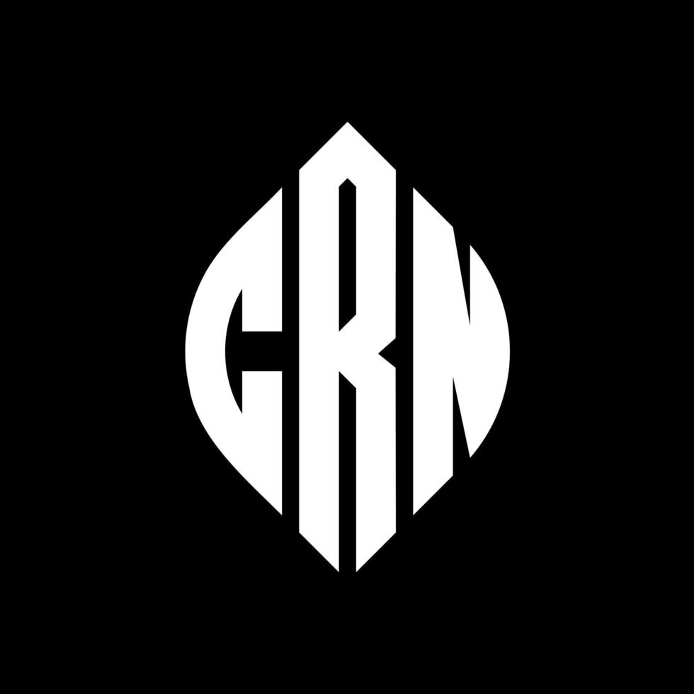 CRN circle letter logo design with circle and ellipse shape. CRN ellipse letters with typographic style. The three initials form a circle logo. CRN Circle Emblem Abstract Monogram Letter Mark Vector. vector
