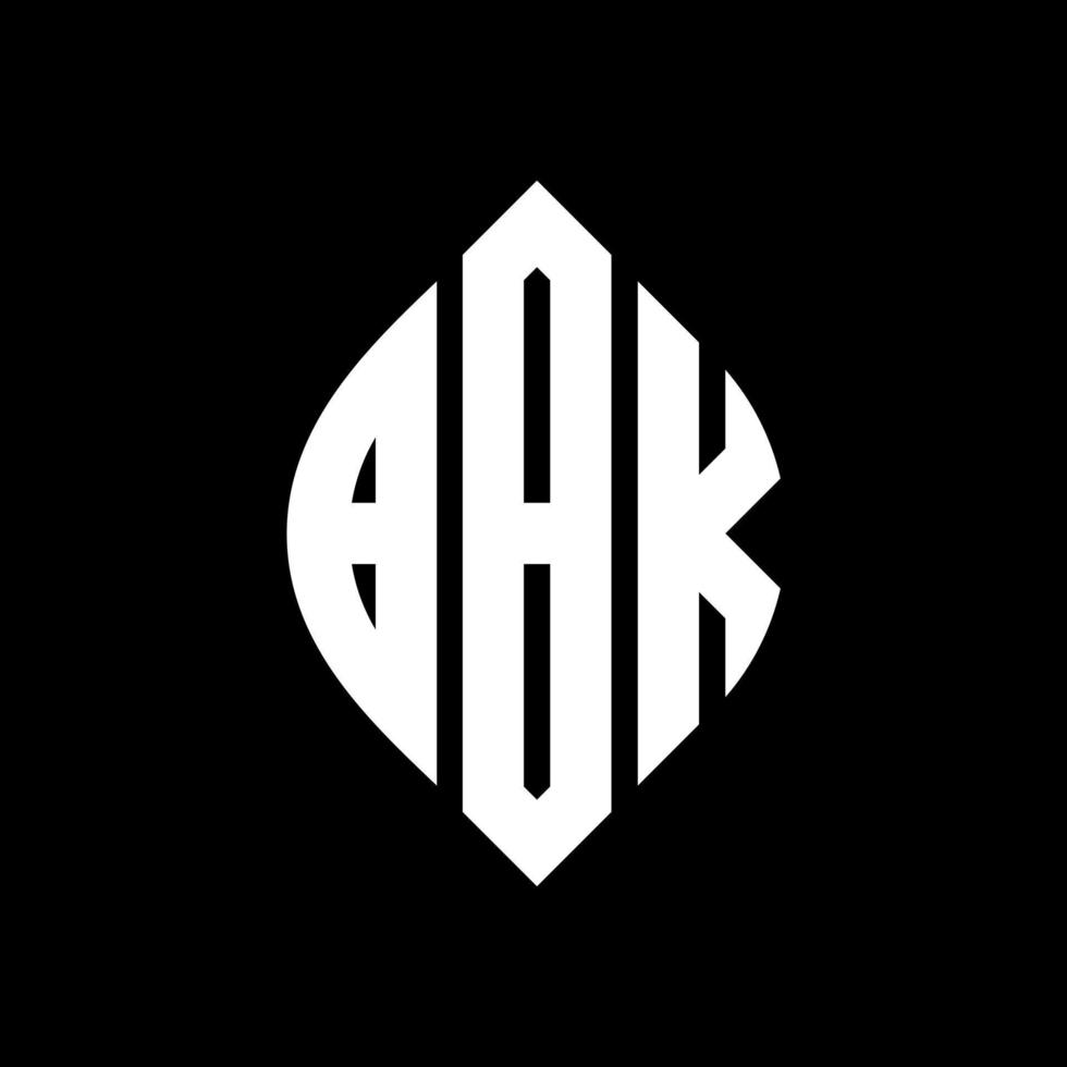 BBK circle letter logo design with circle and ellipse shape. BBK ellipse letters with typographic style. The three initials form a circle logo. BBK Circle Emblem Abstract Monogram Letter Mark Vector. vector