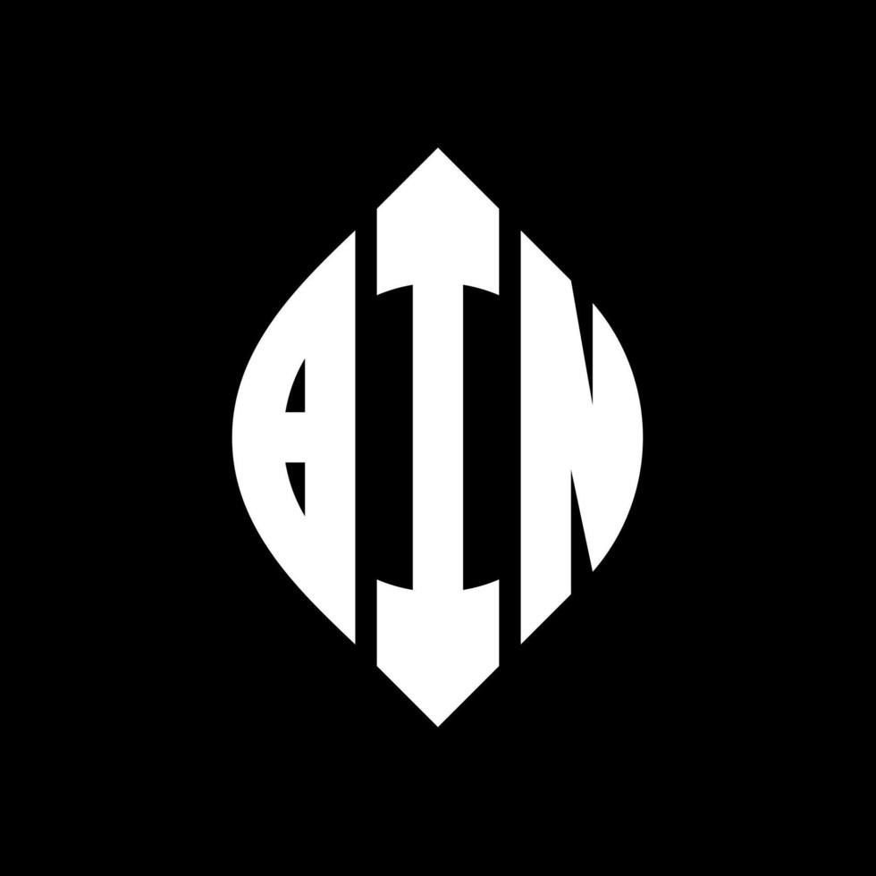 BIN circle letter logo design with circle and ellipse shape. BIN ellipse letters with typographic style. The three initials form a circle logo. BIN Circle Emblem Abstract Monogram Letter Mark Vector. vector