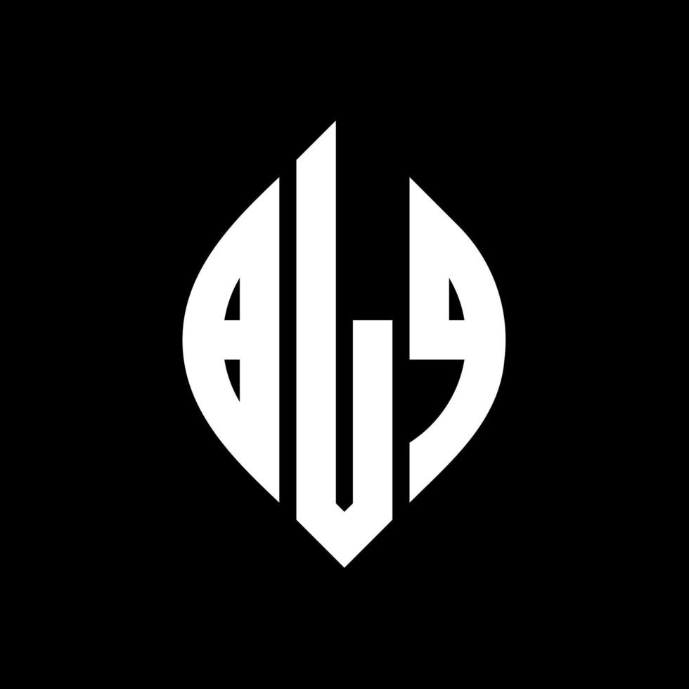 BLQ circle letter logo design with circle and ellipse shape. BLQ ellipse letters with typographic style. The three initials form a circle logo. BLQ Circle Emblem Abstract Monogram Letter Mark Vector. vector