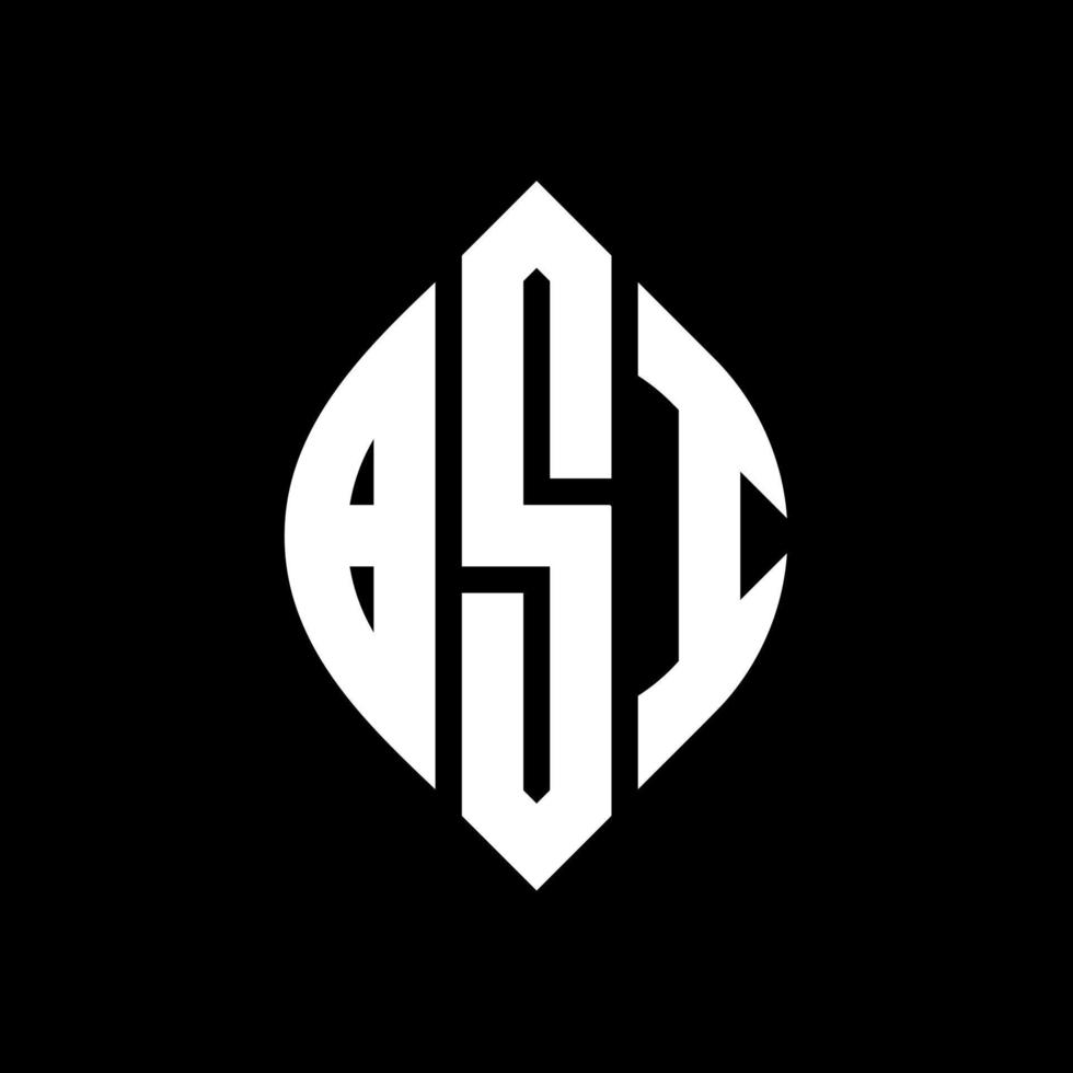 BSI circle letter logo design with circle and ellipse shape. BSI ellipse letters with typographic style. The three initials form a circle logo. BSI Circle Emblem Abstract Monogram Letter Mark Vector. vector