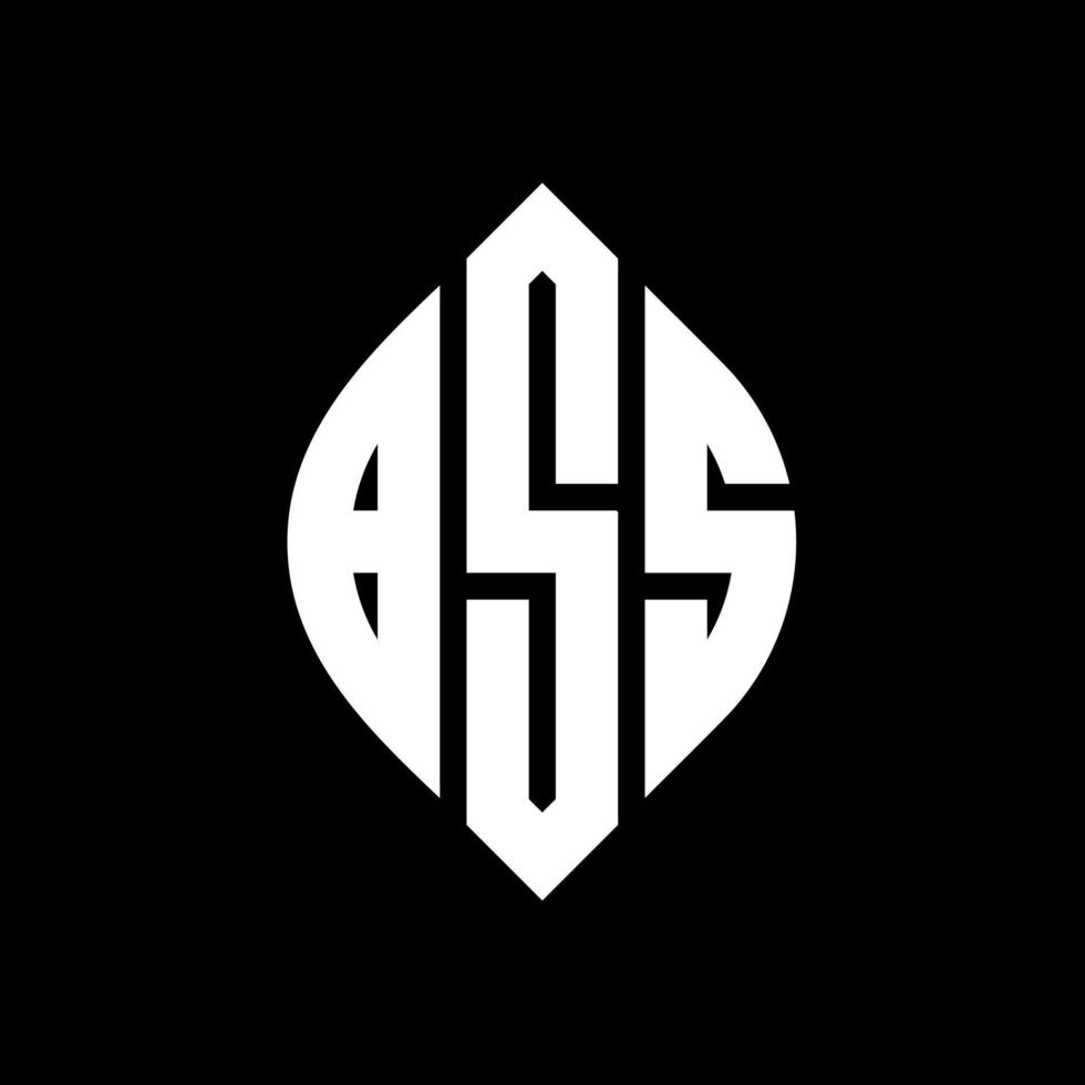 BSS circle letter logo design with circle and ellipse shape. BSS ellipse letters with typographic style. The three initials form a circle logo. BSS Circle Emblem Abstract Monogram Letter Mark Vector. vector