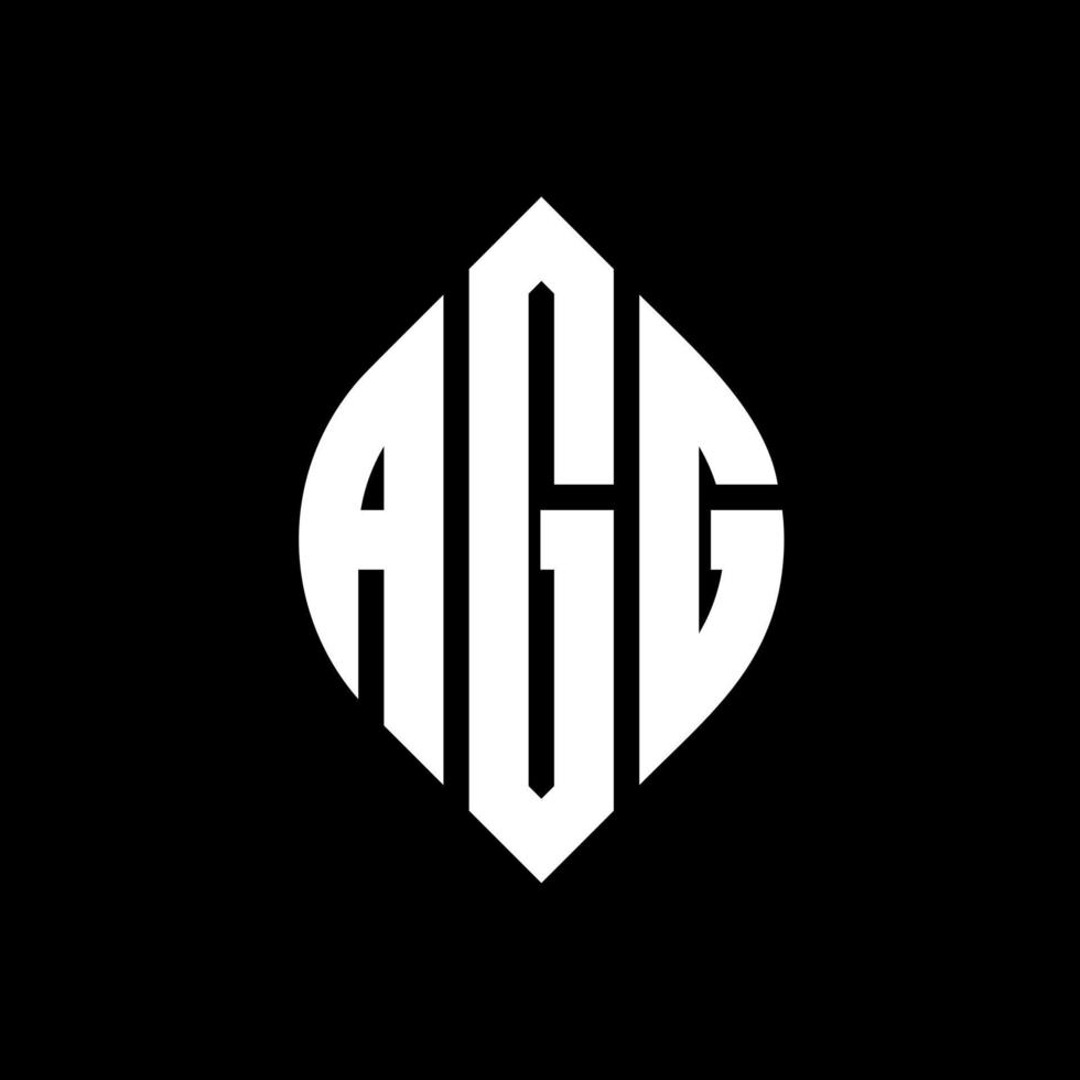 AGG circle letter logo design with circle and ellipse shape. AGG ellipse letters with typographic style. The three initials form a circle logo. AGG Circle Emblem Abstract Monogram Letter Mark Vector. vector