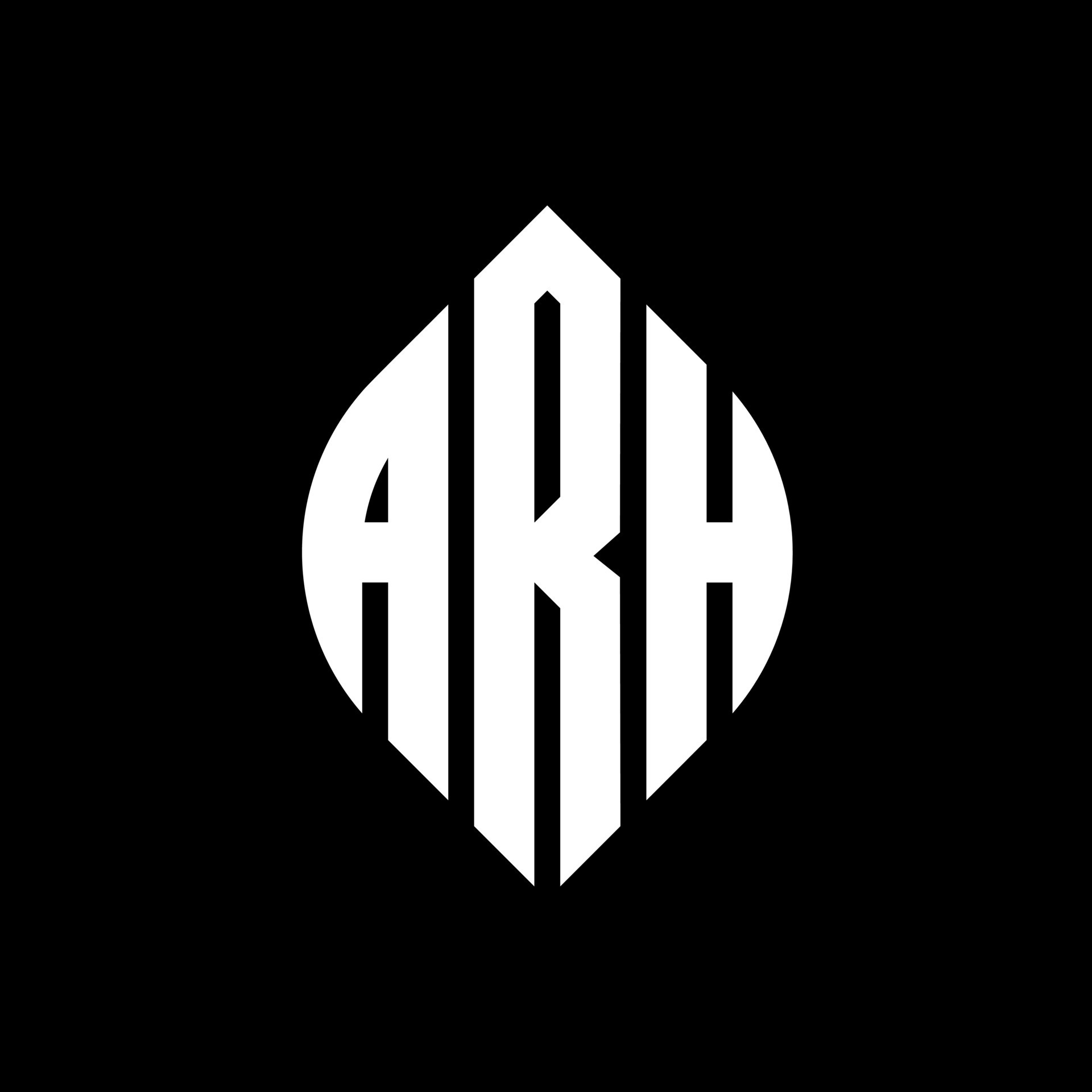 diseño de logotipo de letra de círculo arh con forma de círculo y