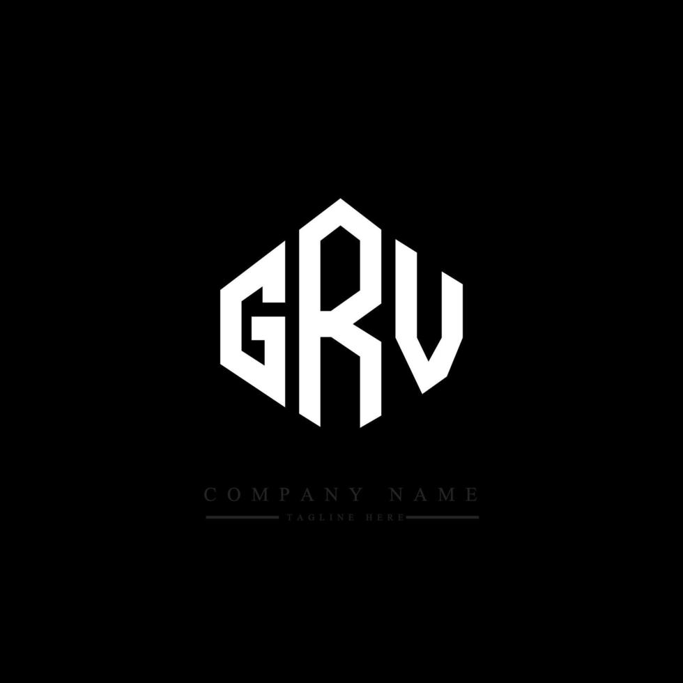 diseño de logotipo de letra grv con forma de polígono. diseño de logotipo en forma de cubo y polígono grv. grv hexágono vector logo plantilla colores blanco y negro. monograma grv, logotipo empresarial y inmobiliario.