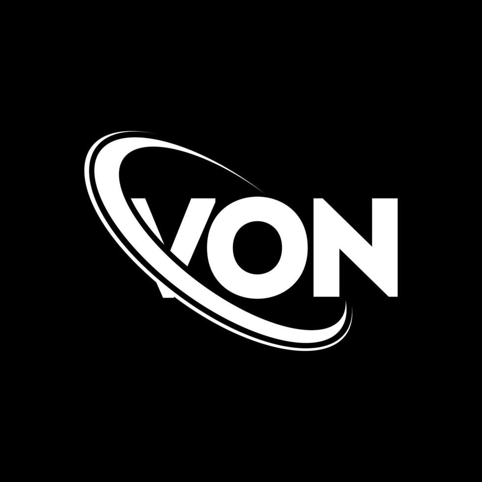 VON logo. VON letter. VON letter logo design. Initials VON logo linked with circle and uppercase monogram logo. VON typography for technology, business and real estate brand. vector
