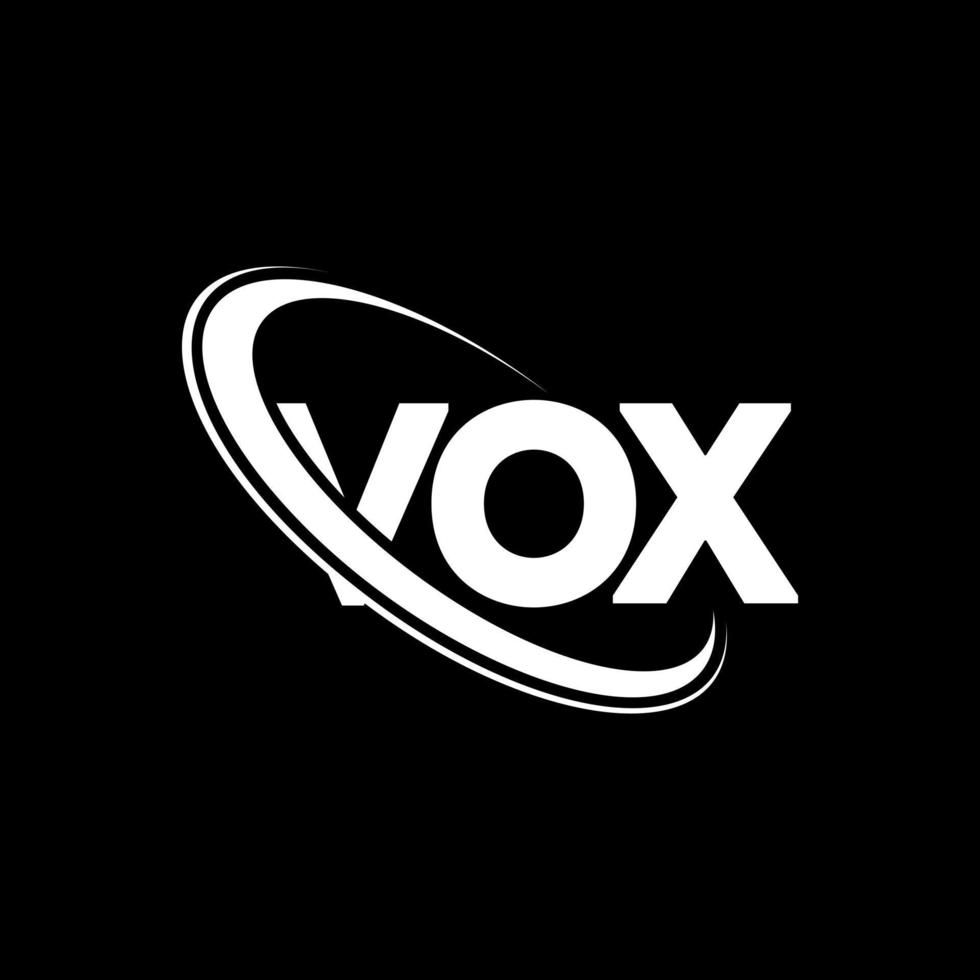 logotipo de vox. carta de vox. diseño del logotipo de la letra vox. logotipo de iniciales vox vinculado con círculo y logotipo de monograma en mayúsculas. tipografía vox para tecnología, negocios y marca inmobiliaria. vector