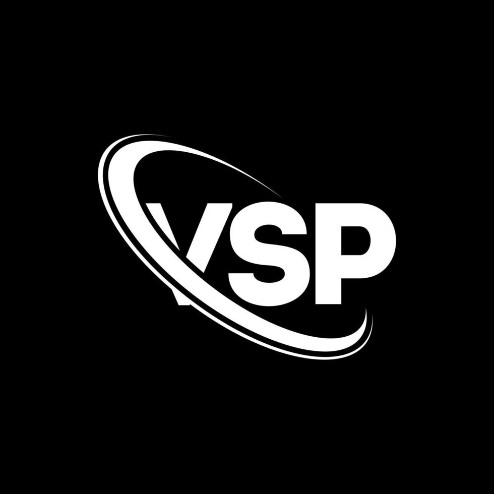 logotipo de VSP. carta vsp. diseño del logotipo de la letra vsp. logotipo de iniciales vsp vinculado con círculo y logotipo de monograma en mayúsculas. tipografía vsp para tecnología, negocios y marca inmobiliaria. vector