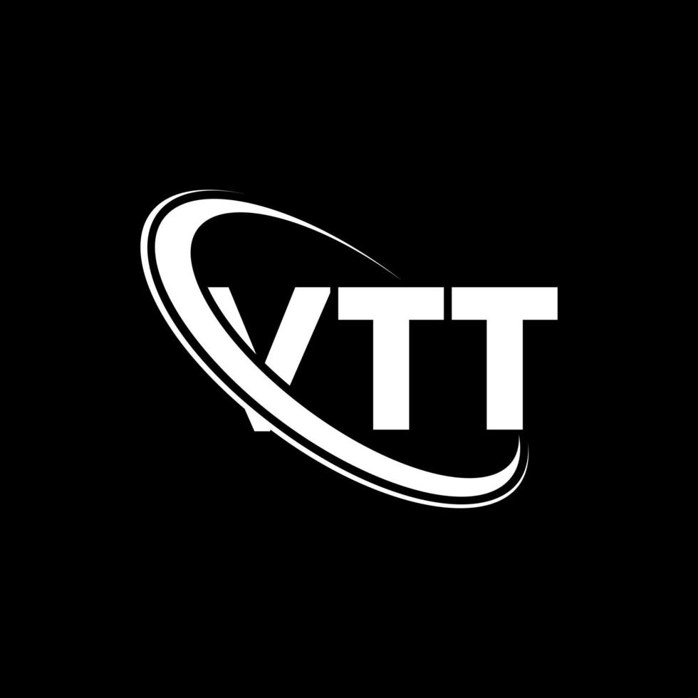 logotipo vt. letra vt. diseño del logotipo de la letra vtt. logotipo de iniciales vtt vinculado con círculo y logotipo de monograma en mayúsculas. tipografía vtt para tecnología, negocios y marca inmobiliaria. vector