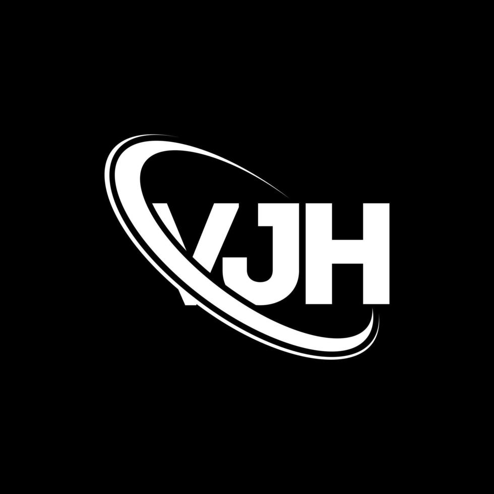 logotipo vjh. letra vjh. diseño del logotipo de la letra vjh. logotipo de iniciales vjh vinculado con círculo y logotipo de monograma en mayúsculas. tipografía vjh para tecnología, negocios y marca inmobiliaria. vector