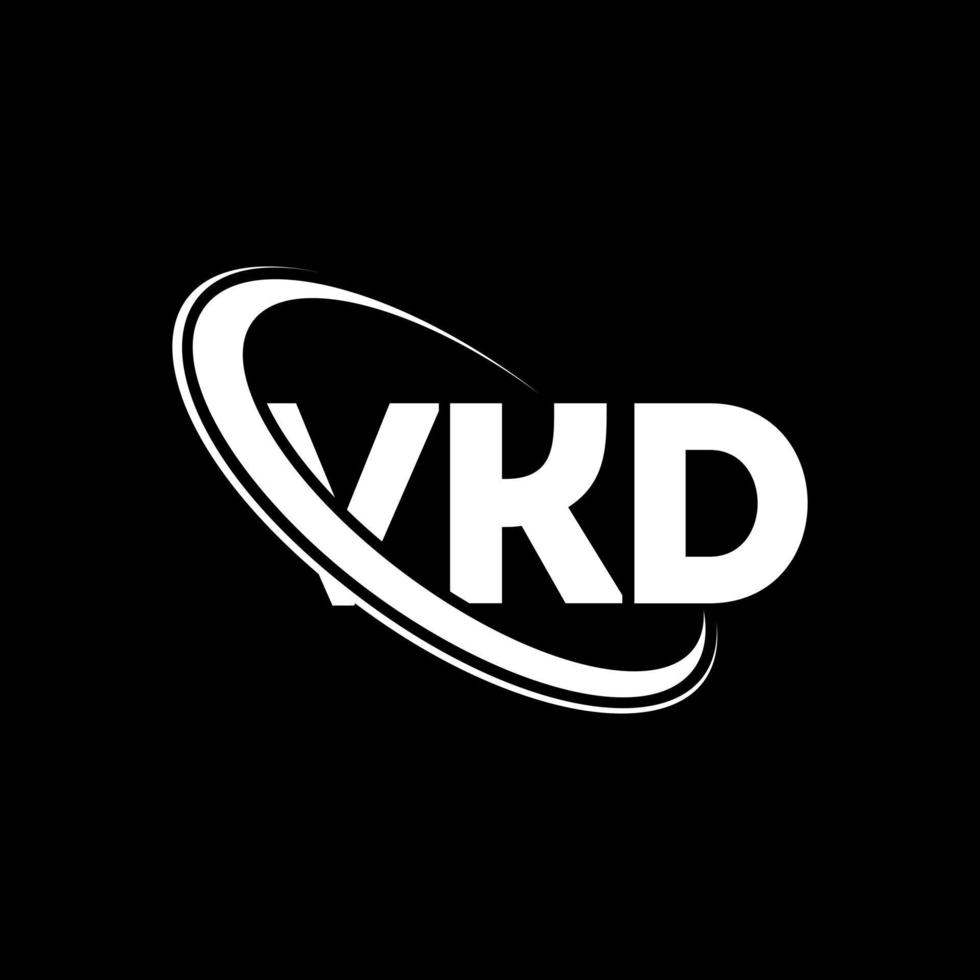 logotipo vkd. letra vkd. diseño del logotipo de la letra vkd. Logotipo de iniciales vkd vinculado con círculo y logotipo de monograma en mayúsculas. tipografía vkd para tecnología, negocios y marca inmobiliaria. vector