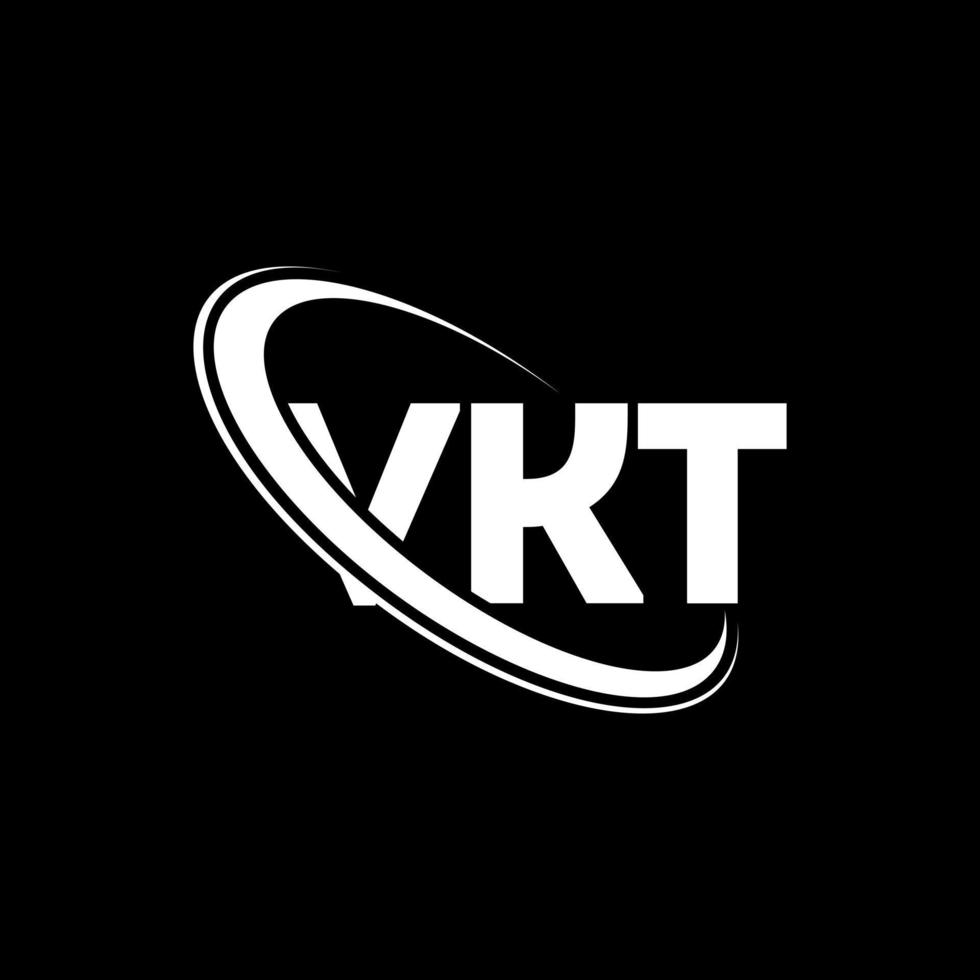 logotipo vkt. carta vkt. diseño de logotipo de letra vkt. logotipo de vkt de iniciales vinculado con círculo y logotipo de monograma en mayúsculas. tipografía vkt para tecnología, negocios y marca inmobiliaria. vector