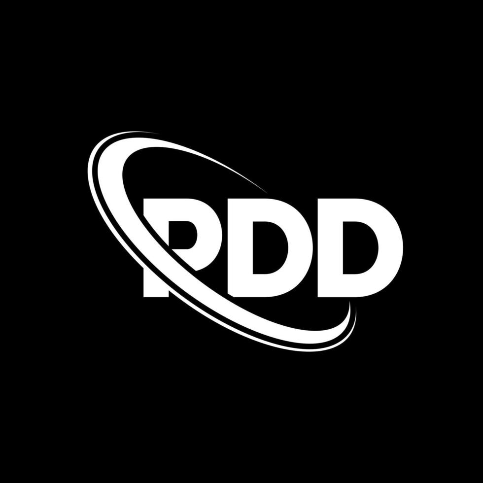 logotipo de pdd. letra pdd. diseño del logotipo de la letra pdd. logotipo de iniciales pdd vinculado con círculo y logotipo de monograma en mayúsculas. tipografía pdd para tecnología, negocios y marca inmobiliaria. vector