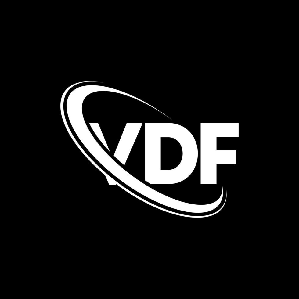 logotipo vdf. letra vfd. diseño del logotipo de la letra vdf. logotipo de iniciales vdf vinculado con círculo y logotipo de monograma en mayúsculas. tipografía vdf para tecnología, negocios y marca inmobiliaria. vector