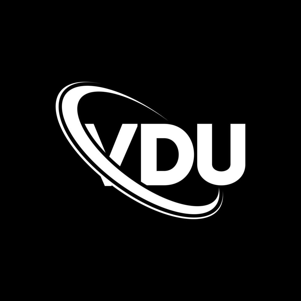 VDU logo. VDU letter. VDU letter logo design. Initials VDU logo linked with circle and uppercase monogram logo. VDU typography for technology, business and real estate brand. vector