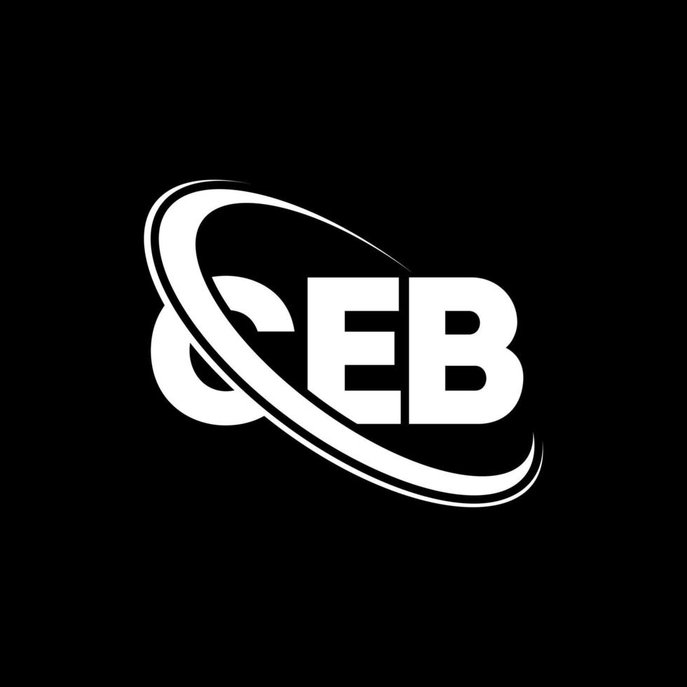 logotipo de ceb. carta cebe. diseño del logotipo de la letra ceb. logotipo de ceb de iniciales vinculado con círculo y logotipo de monograma en mayúsculas. tipografía ceb para tecnología, negocios y marca inmobiliaria. vector