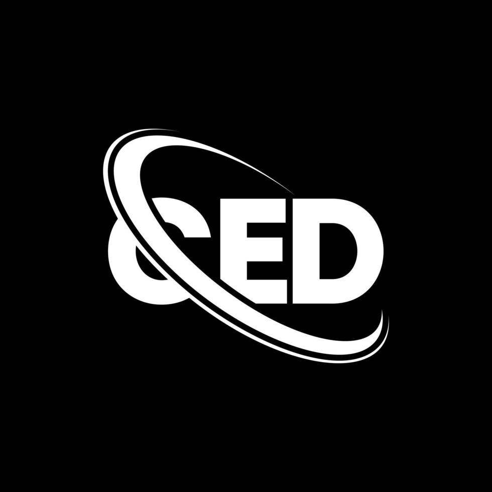 CED logo. CED letter. CED letter logo design. Initials CED logo linked with circle and uppercase monogram logo. CED typography for technology, business and real estate brand. vector