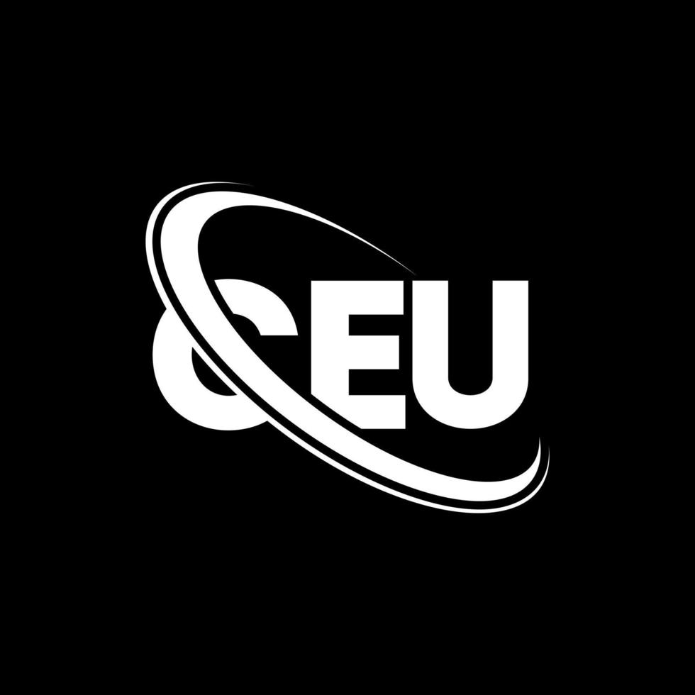 CEU logo. CEU letter. CEU letter logo design. Initials CEU logo linked with circle and uppercase monogram logo. CEU typography for technology, business and real estate brand. vector