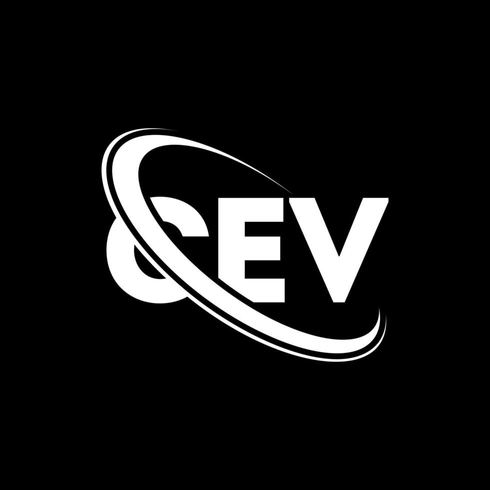 CEV logo. CEV letter. CEV letter logo design. Initials CEV logo linked with circle and uppercase monogram logo. CEV typography for technology, business and real estate brand. vector