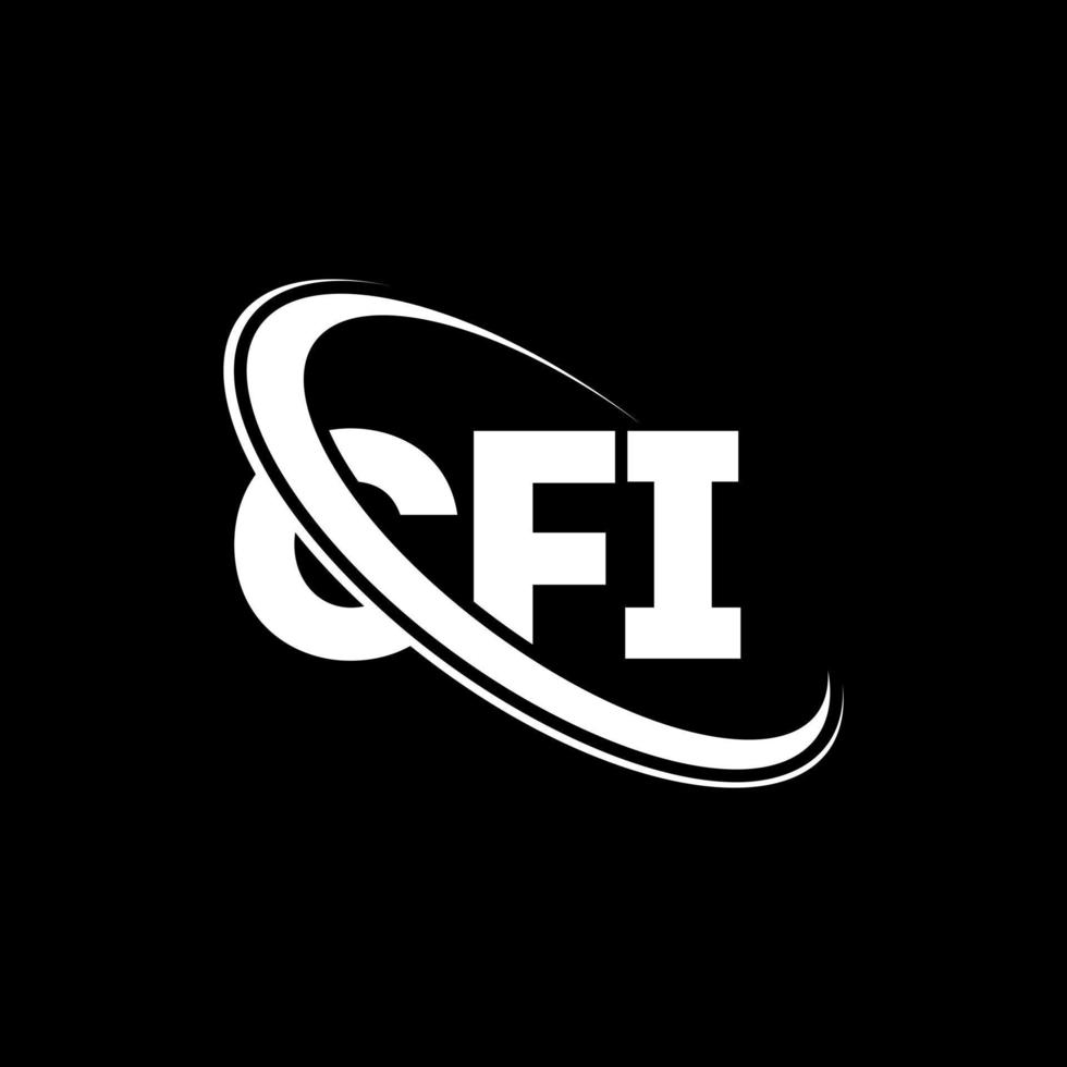 logotipo de cf. letra cf. diseño del logotipo de la letra cfi. Logotipo de iniciales cfi vinculado con círculo y logotipo de monograma en mayúsculas. tipografía cfi para tecnología, negocios y marca inmobiliaria. vector