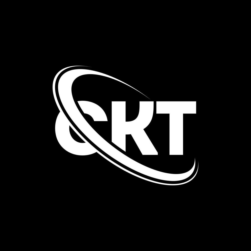 logotipo de ckt. carta de ckt. diseño del logotipo de la letra ckt. logotipo de ckt de iniciales vinculado con un círculo y un logotipo de monograma en mayúsculas. tipografía ckt para tecnología, negocios y marca inmobiliaria. vector
