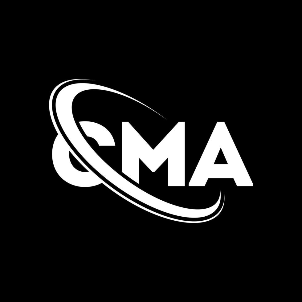 CMA logo. CMA letter. CMA letter logo design. Initials CMA logo linked with circle and uppercase monogram logo. CMA typography for technology, business and real estate brand. vector