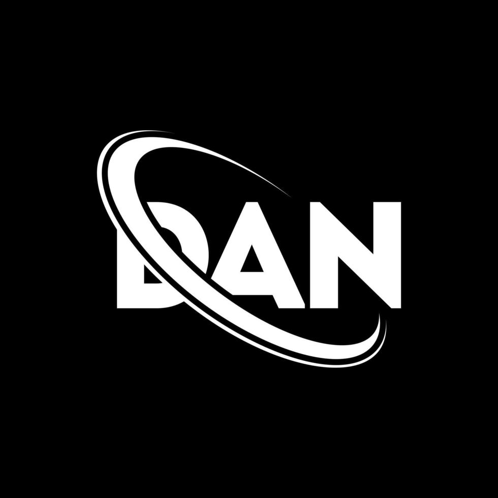 DAN logo. DAN letter. DAN letter logo design. Initials DAN logo linked with circle and uppercase monogram logo. DAN typography for technology, business and real estate brand. vector