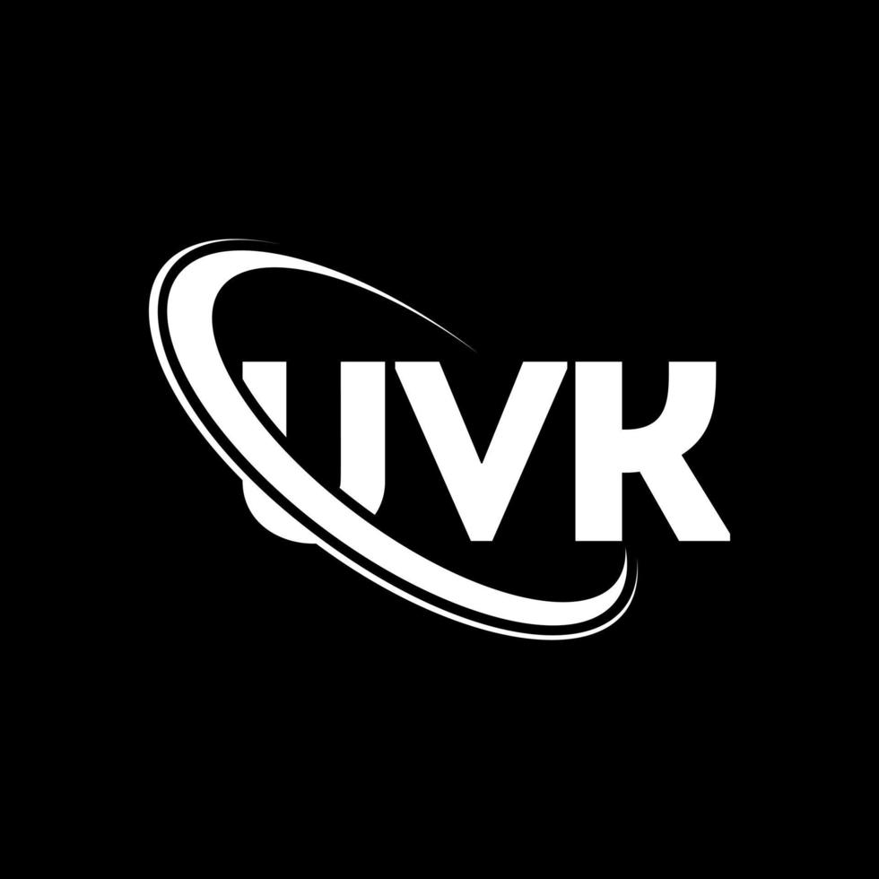UVK logo. UVK letter. UVK letter logo design. Initials UVK logo linked with circle and uppercase monogram logo. UVK typography for technology, business and real estate brand. vector