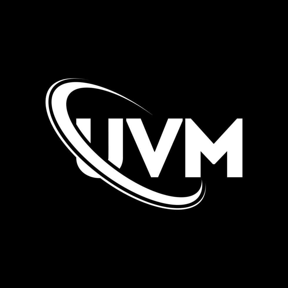 logotipo de la uvm. letra uvm. diseño del logotipo de la letra uvm. logotipo de iniciales uvm vinculado con círculo y logotipo de monograma en mayúsculas. tipografía uvm para tecnología, negocios y marca inmobiliaria. vector