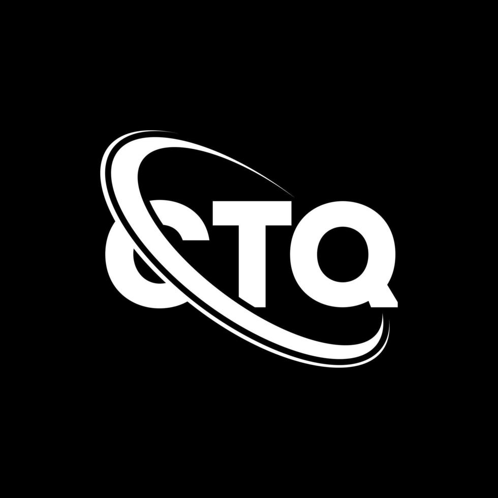 logotipo de ctq. carta ctq. diseño de logotipo de letra ctq. logotipo de iniciales ctq vinculado con círculo y logotipo de monograma en mayúsculas. tipografía ctq para tecnología, negocios y marca inmobiliaria. vector