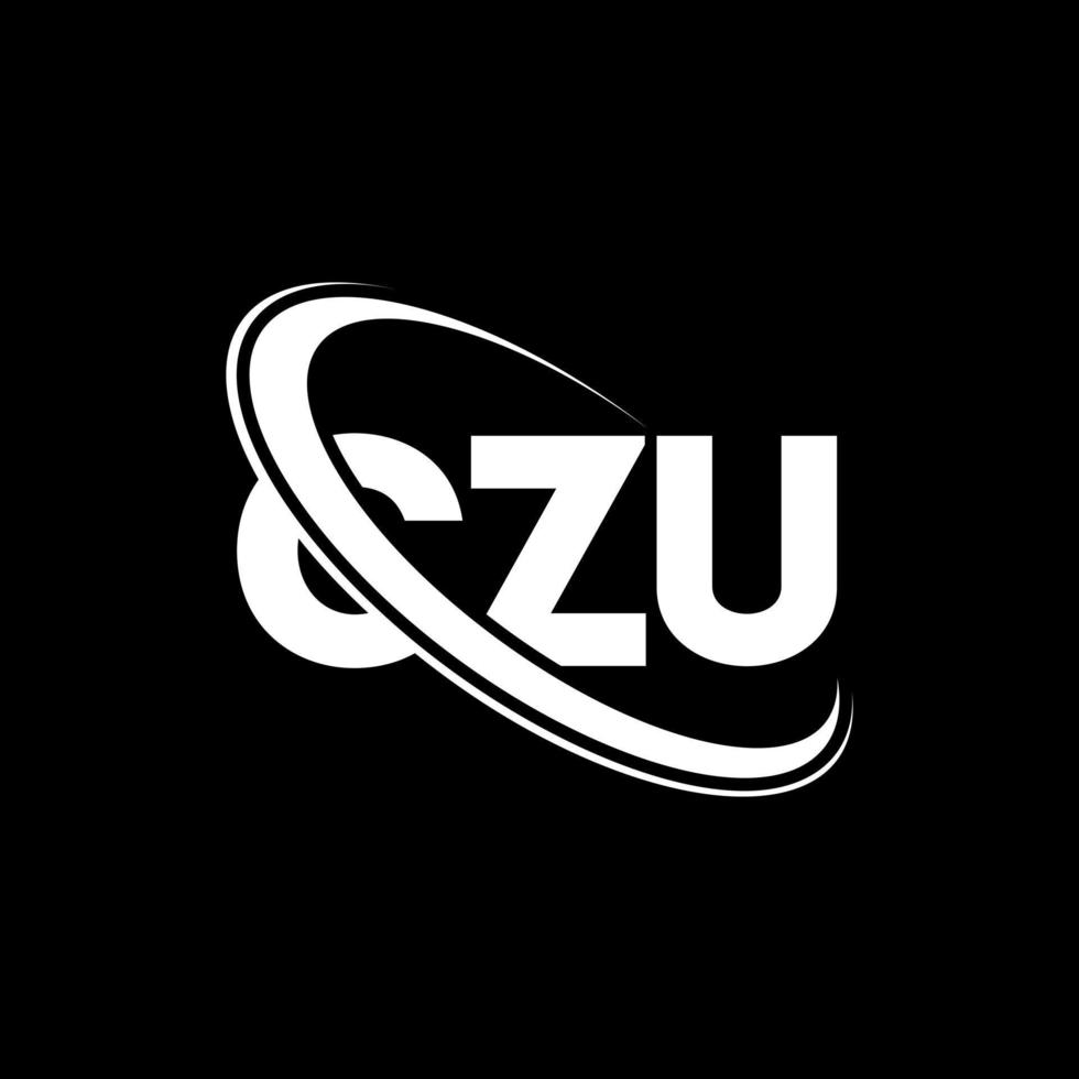 logotipo de czu. carta czu. diseño del logotipo de la letra czu. logotipo de las iniciales czu vinculado con el círculo y el logotipo del monograma en mayúsculas. tipografía czu para tecnología, negocios y marca inmobiliaria. vector