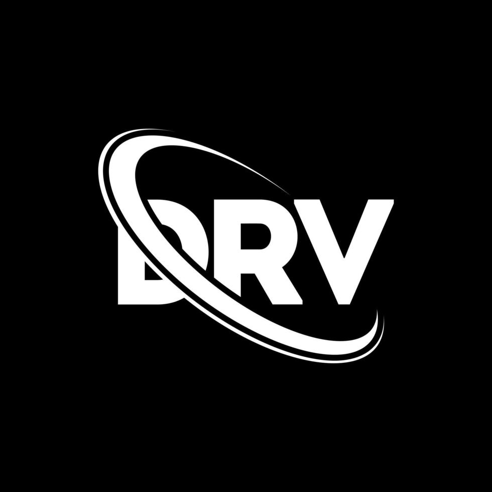 logotipo de dr. carta drv. diseño del logotipo de la letra drv. logotipo de iniciales drv vinculado con círculo y logotipo de monograma en mayúsculas. tipografía drv para tecnología, negocios y marca inmobiliaria. vector