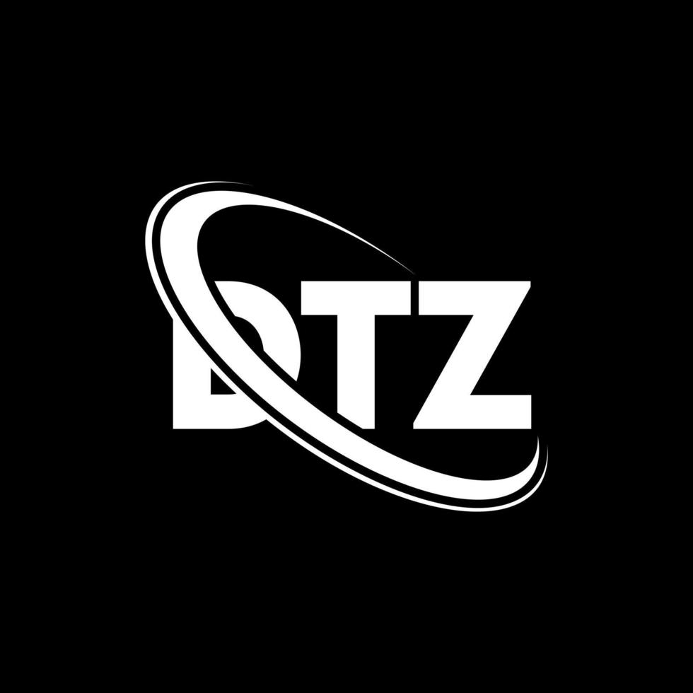 logotipo de dtz. letra dtz. diseño del logotipo de la letra dtz. logotipo de iniciales dtz vinculado con círculo y logotipo de monograma en mayúsculas. tipografía dtz para tecnología, negocios y marca inmobiliaria. vector