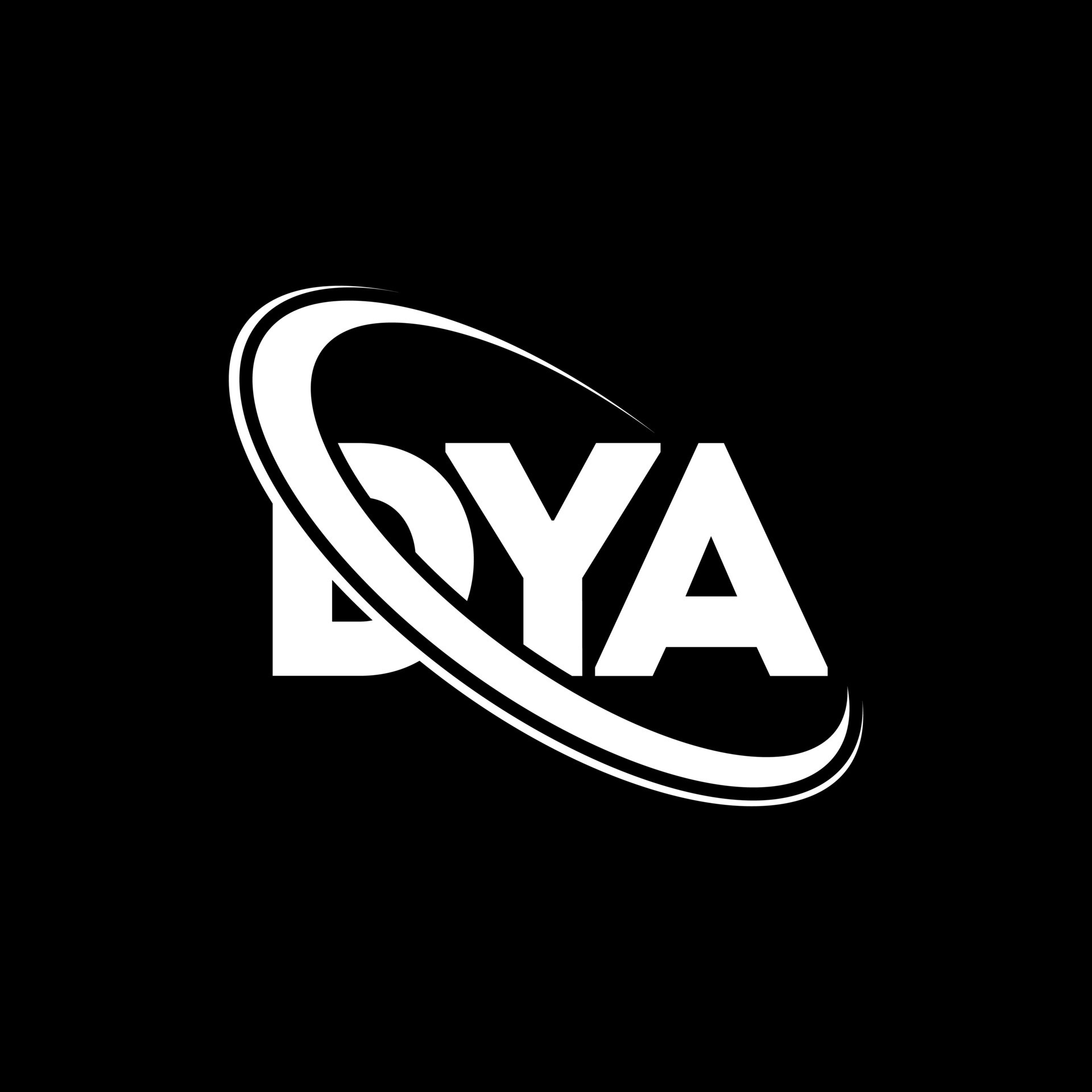 DYA logo. DYA letter. DYA letter logo design. Initials DYA logo linked
