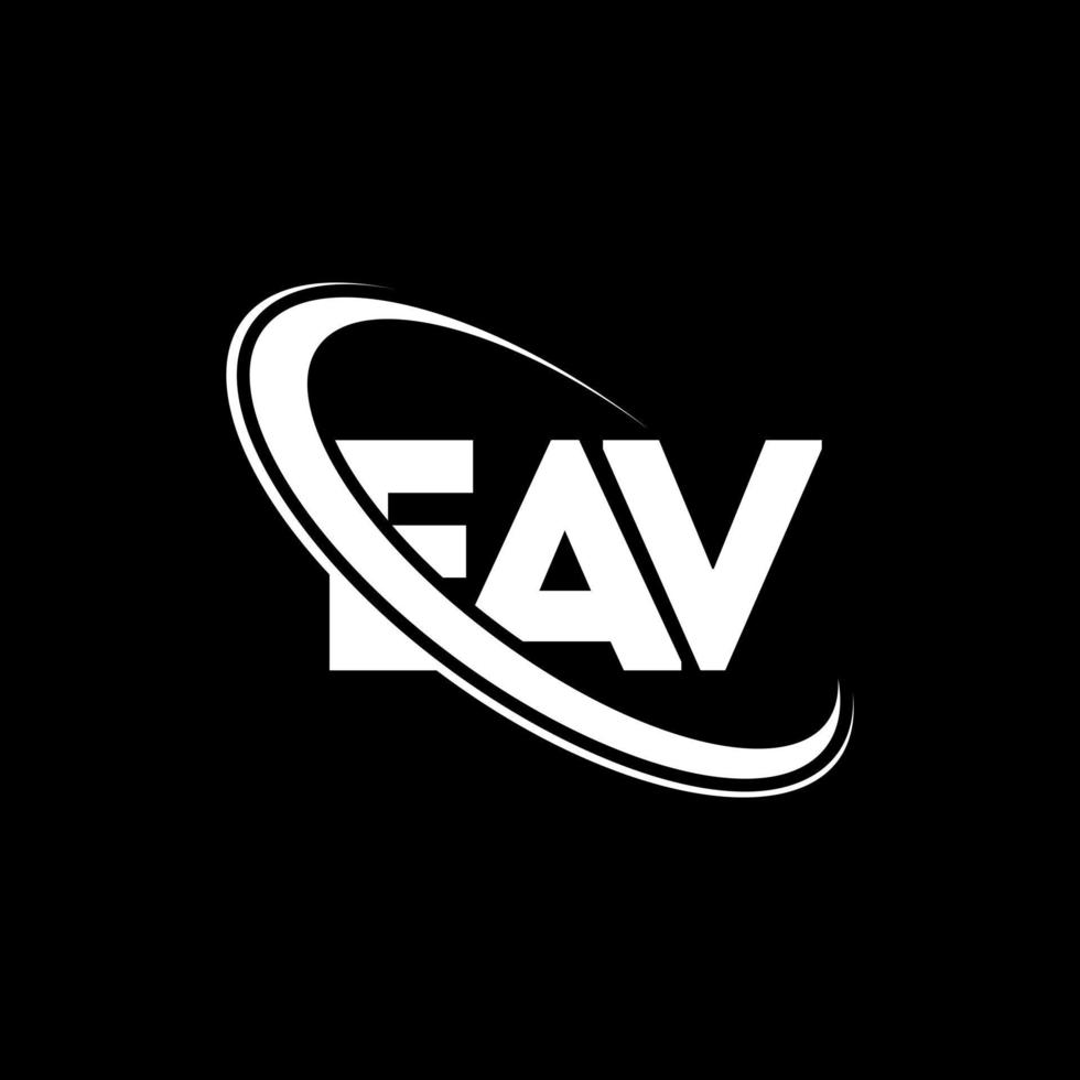 logotipo de eav. cada letra. diseño del logotipo de la letra eav. logotipo de iniciales eav vinculado con círculo y logotipo de monograma en mayúsculas. tipografía eav para tecnología, negocios y marca inmobiliaria. vector