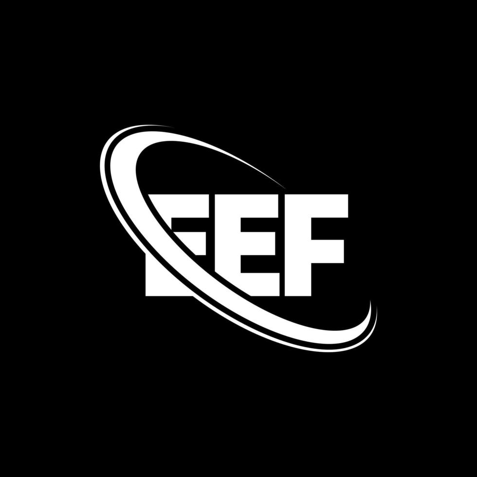 logotipo de ef. letra ef. diseño del logotipo de la letra eef. logotipo de iniciales eef vinculado con círculo y logotipo de monograma en mayúsculas. tipografía eef para tecnología, negocios y marca inmobiliaria. vector
