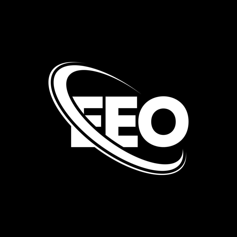 logotipo de EEO. letra eo. diseño del logotipo de la letra eeo. logotipo de iniciales eeo vinculado con círculo y logotipo de monograma en mayúsculas. tipografía eeo para tecnología, negocios y marca inmobiliaria. vector