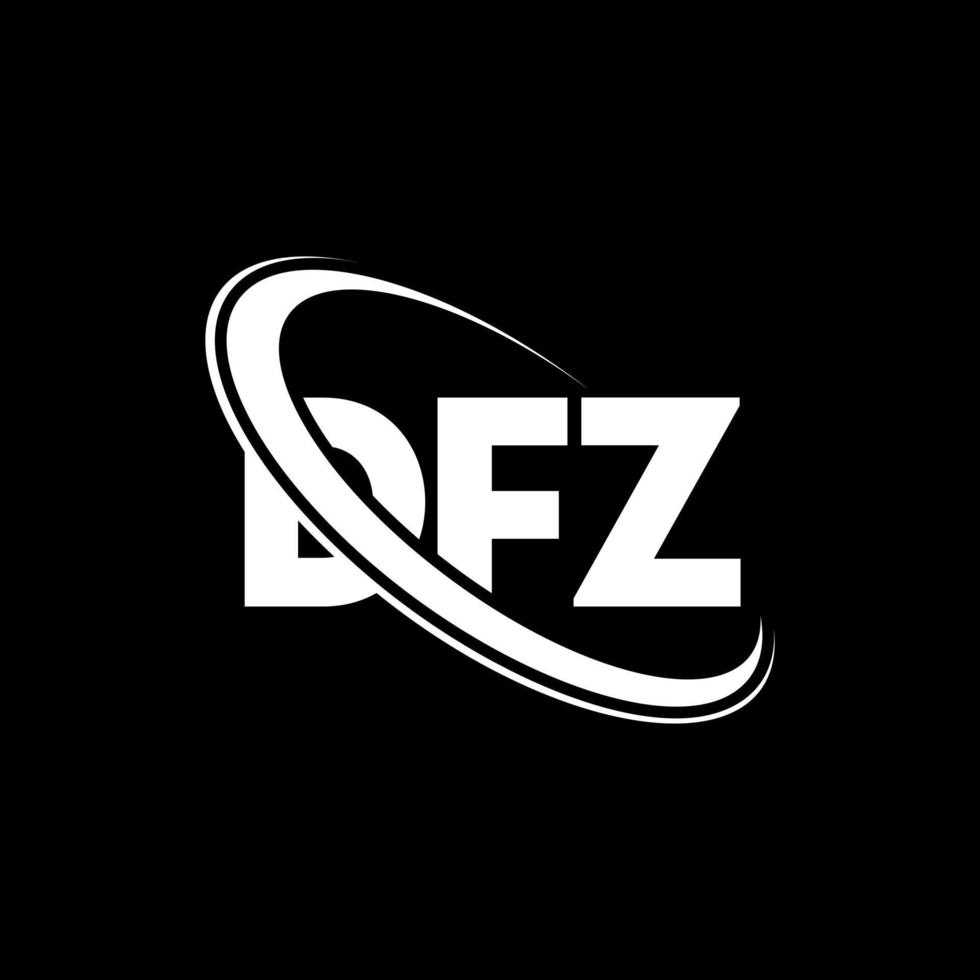 logotipo de DFZ. carta dfz. diseño del logotipo de la letra dfz. logotipo de iniciales dfz vinculado con círculo y logotipo de monograma en mayúsculas. tipografía dfz para tecnología, negocios y marca inmobiliaria. vector