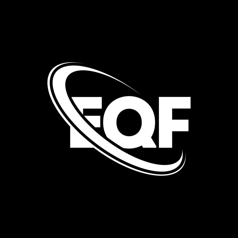 logotipo de EQF. letra eq. diseño de logotipo de letra eqf. logotipo de iniciales eqf vinculado con círculo y logotipo de monograma en mayúsculas. tipografía eqf para tecnología, negocios y marca inmobiliaria. vector