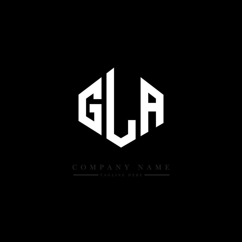 GLA letter logo design with polygon shape. GLA polygon and cube shape logo design. GLA hexagon vector logo template white and black colors. GLA monogram, business and real estate logo.