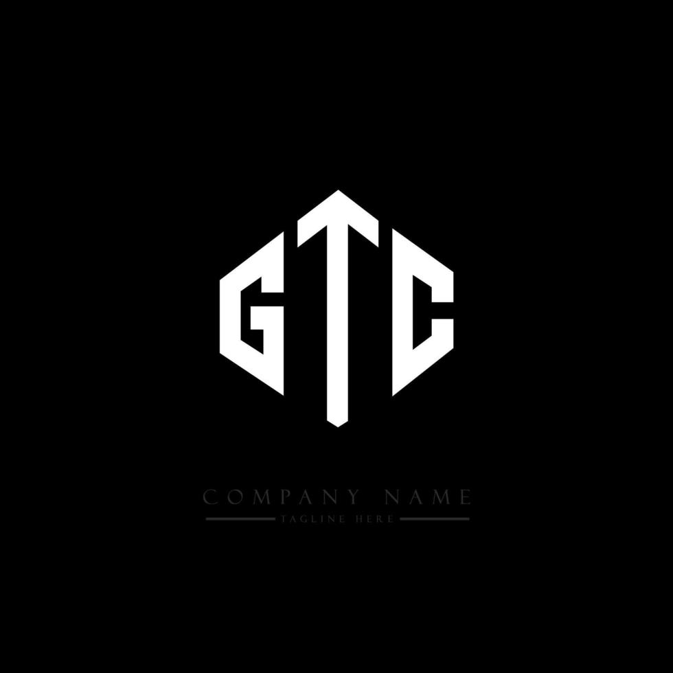 GTC letter logo design with polygon shape. GTC polygon and cube shape