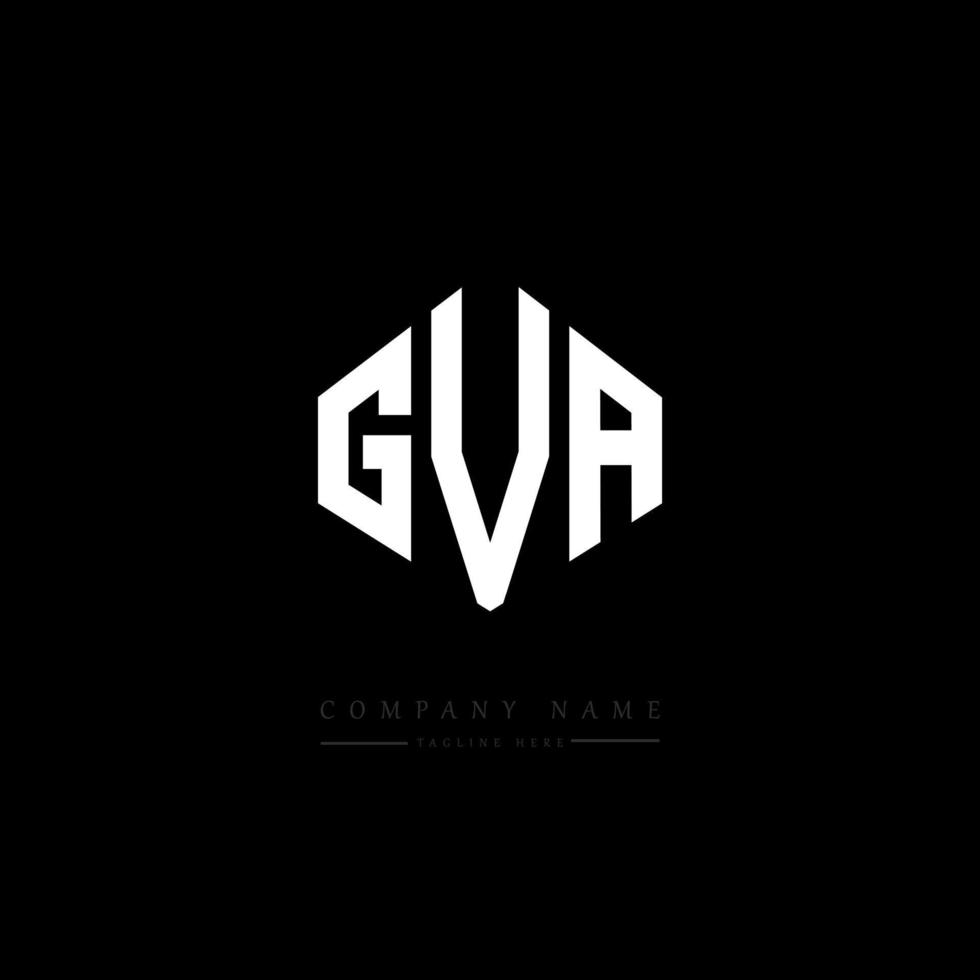 GVA letter logo design with polygon shape. GVA polygon and cube shape logo design. GVA hexagon vector logo template white and black colors. GVA monogram, business and real estate logo.