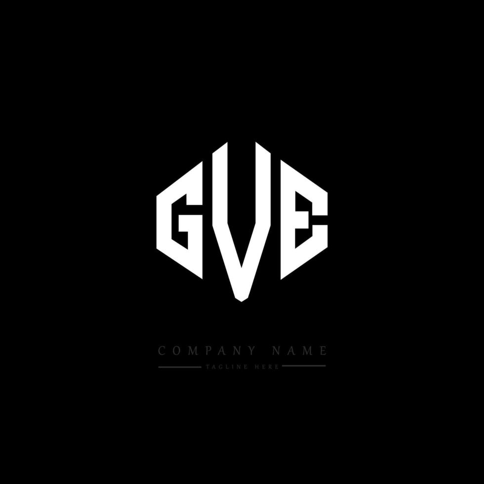 GVE letter logo design with polygon shape. GVE polygon and cube shape logo design. GVE hexagon vector logo template white and black colors. GVE monogram, business and real estate logo.