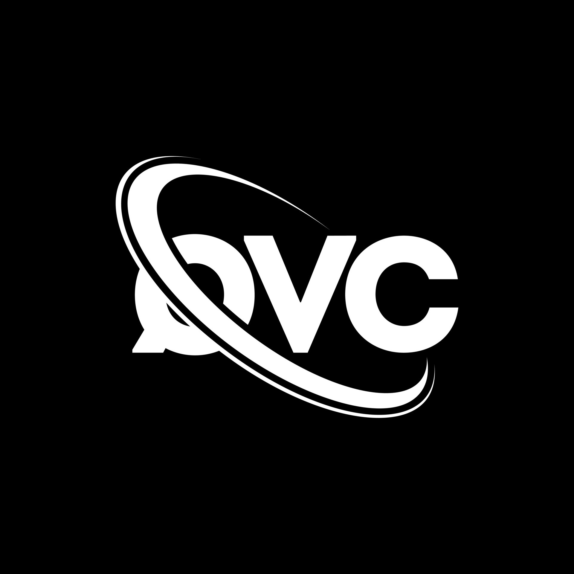QVC logo. QVC letter. QVC letter logo design. Initials QVC logo linked