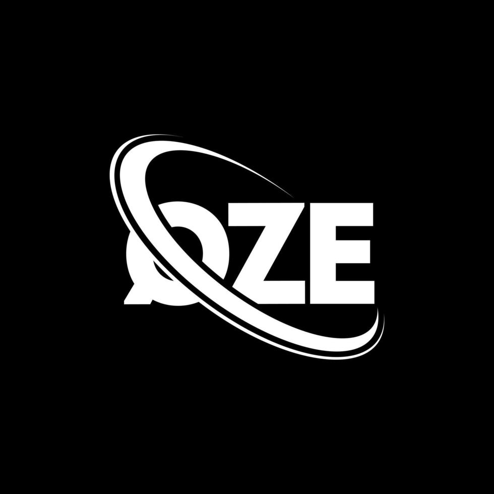 QZE logo. QZE letter. QZE letter logo design. Initials QZE logo linked with circle and uppercase monogram logo. QZE typography for technology, business and real estate brand. vector