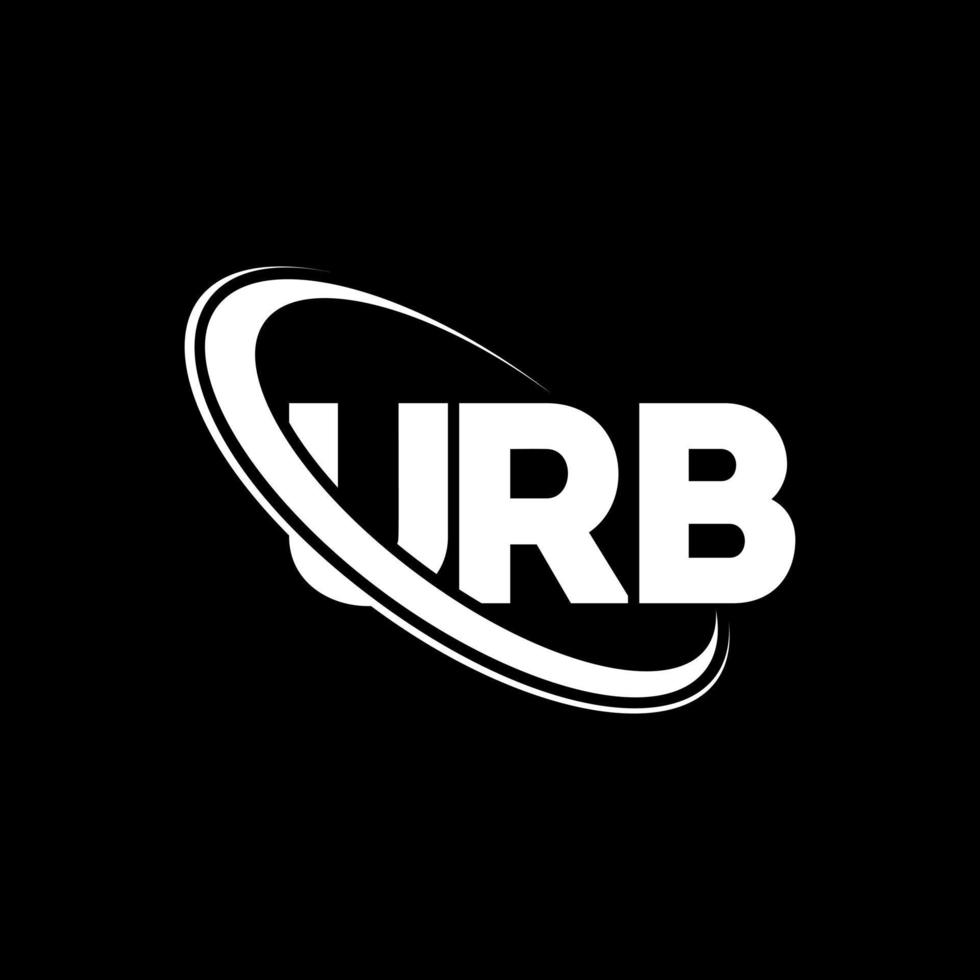 logotipo de la urb. carta de urb. diseño del logotipo de la letra urb. logotipo de urb iniciales vinculado con círculo y logotipo de monograma en mayúsculas. tipografía urb para tecnología, negocios y marca inmobiliaria. vector