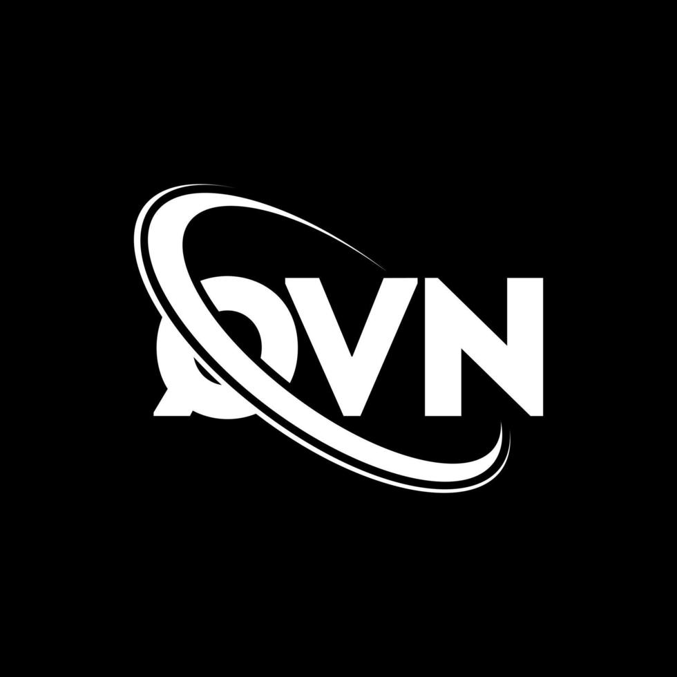 logotipo qvn. carta qvn. diseño del logotipo de la letra qvn. logotipo qvn de iniciales vinculado con círculo y logotipo de monograma en mayúsculas. tipografía qvn para tecnología, negocios y marca inmobiliaria. vector