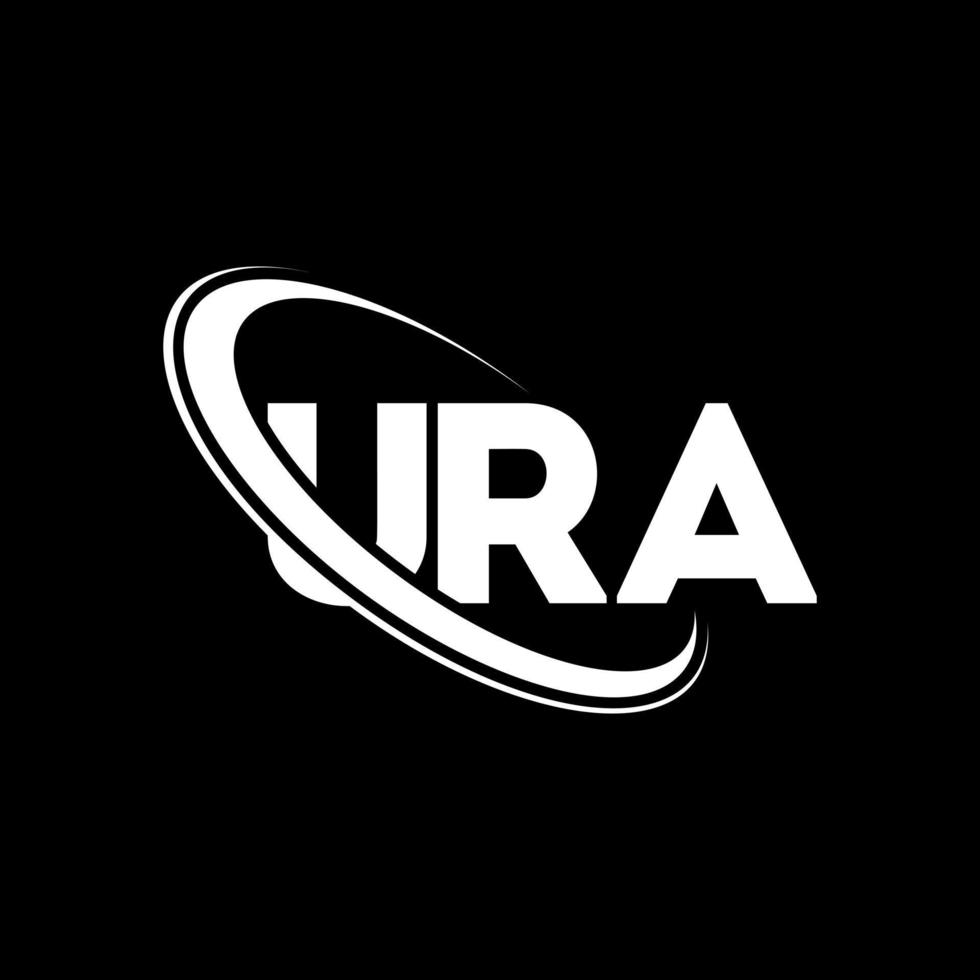 URA logo. URA letter. URA letter logo design. Initials URA logo linked with circle and uppercase monogram logo. URA typography for technology, business and real estate brand. vector