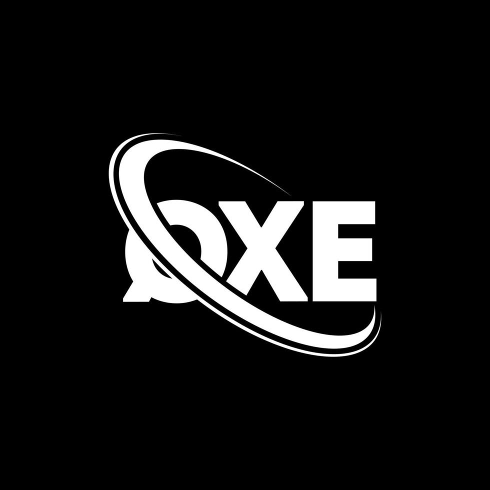 QXE logo. QXE letter. QXE letter logo design. Initials QXE logo linked with circle and uppercase monogram logo. QXE typography for technology, business and real estate brand. vector