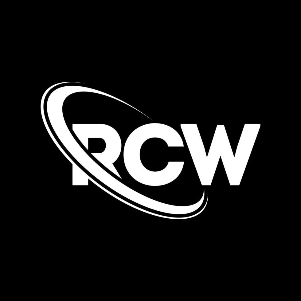 logotipo de rcw. letra rcw. diseño del logotipo de la letra rcw. logotipo de iniciales rcw vinculado con círculo y logotipo de monograma en mayúsculas. tipografía rcw para tecnología, negocios y marca inmobiliaria. vector
